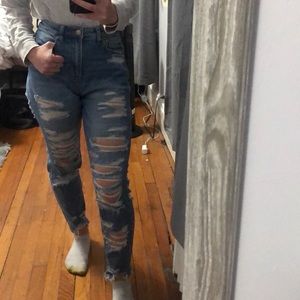 American Eagle Distressed Mom Jeans